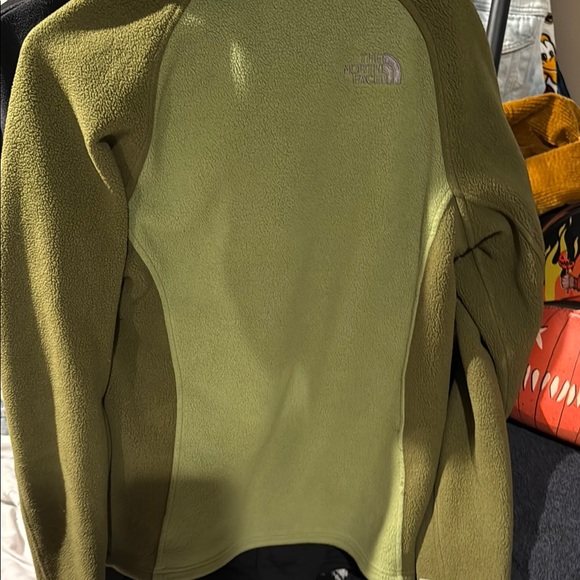 Sold: The North Face Two Toned Olive Green Fleece Zip Up Jacket  sz.M women’s - Picture 8 of 12